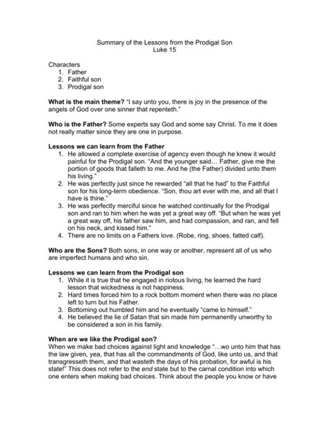 prodigal son tagalog summary|Luke Chapter 15 .